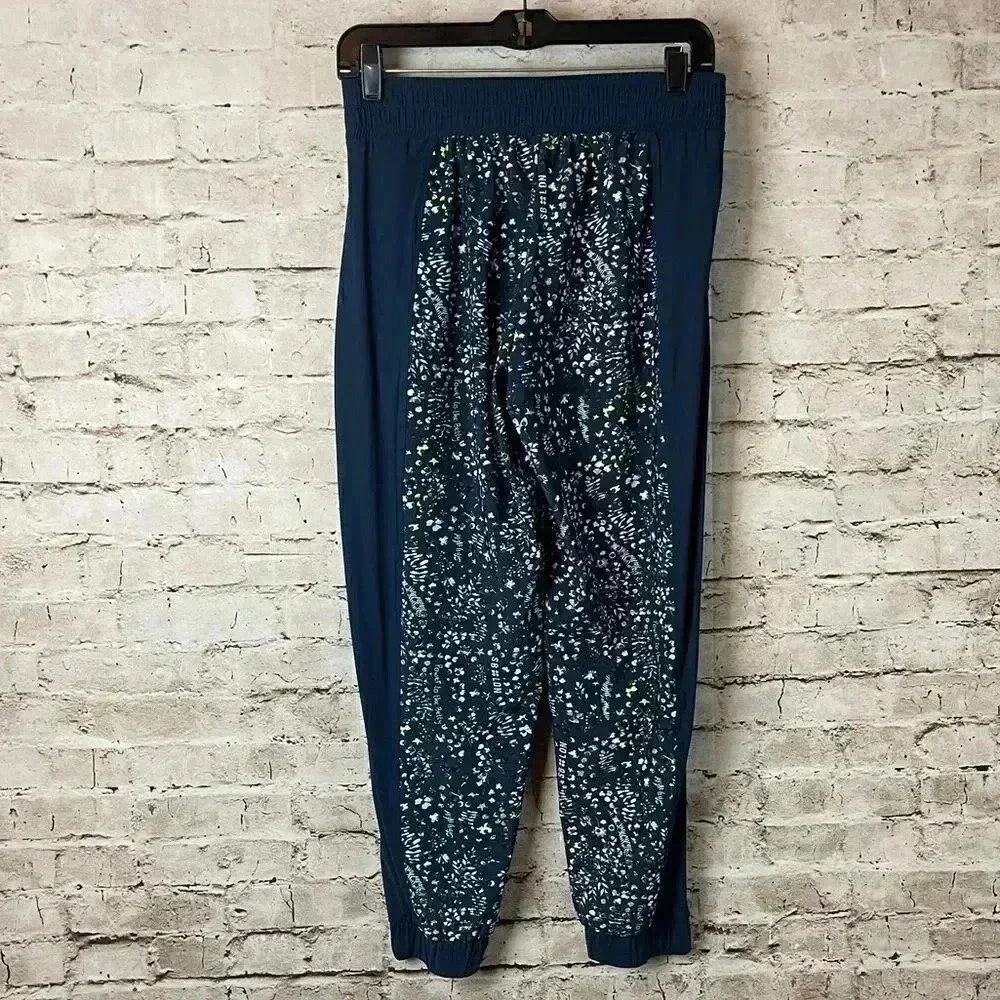 Sweaty Betty London Women's S Mellow Printed 7/8 Trousers Beetle Blue Stay Wild